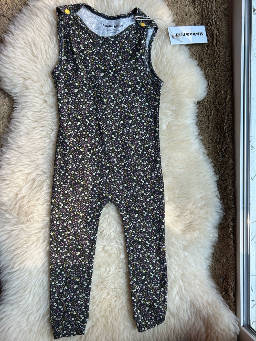 Misha And Puff | snap bodysuit carbon-periwinkle mini floral